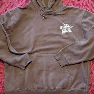 Mens Brown Zumiez Dream XL you deserve to be loved hoodie